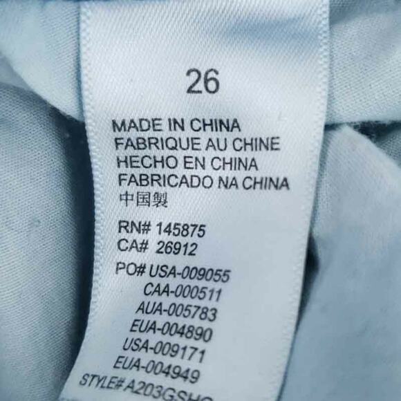 Amuse Society Bue Jean Denim Shorts Cut Off, High Rise Distressed SZ 26 COTTON - Picture 5 of 6